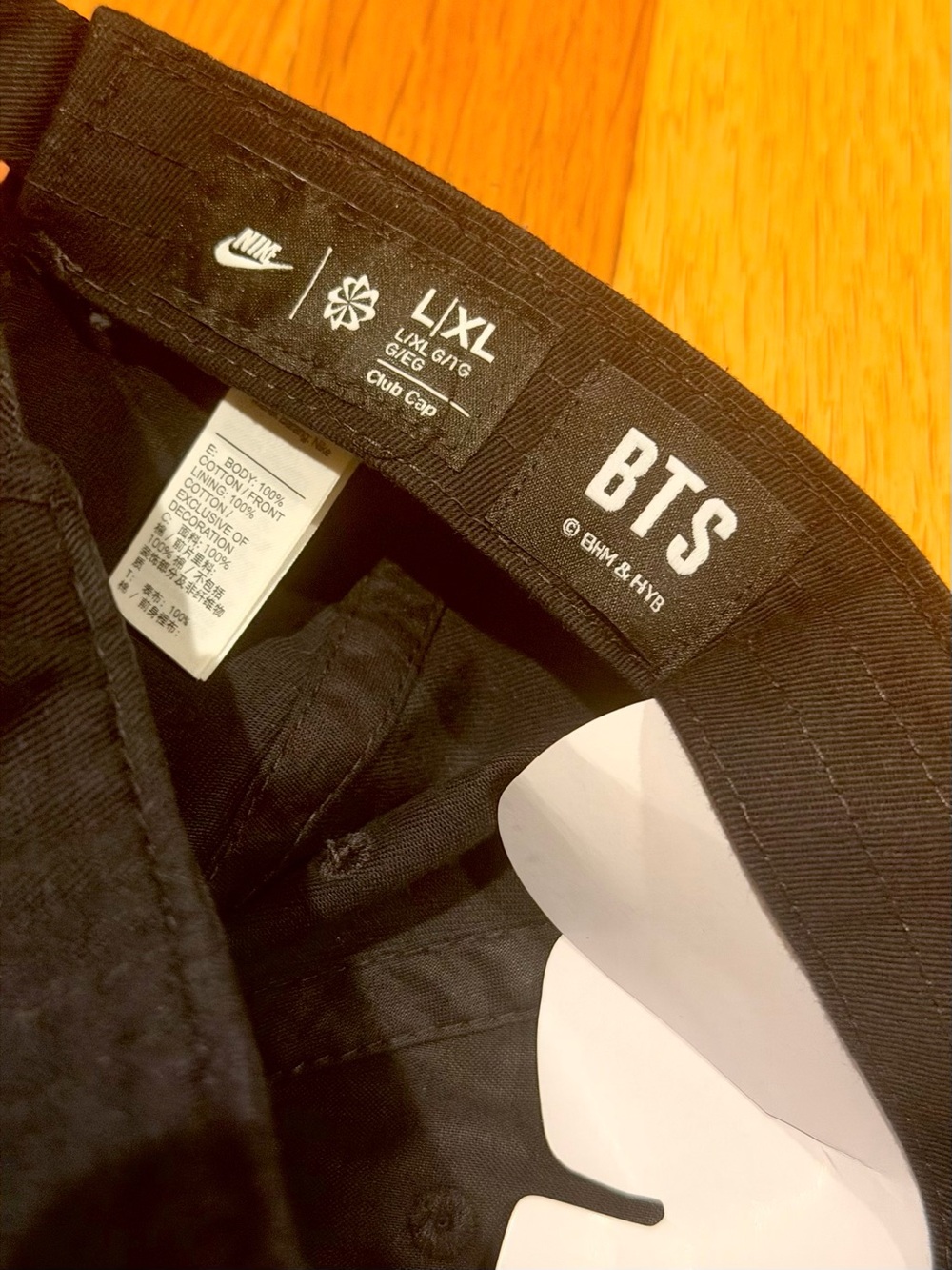 BTS X Nike KOREA EXCLUSIVE, Black, 7 Swoosh Baseball Cap, Adjustable L/XL - Picture 5 of 6